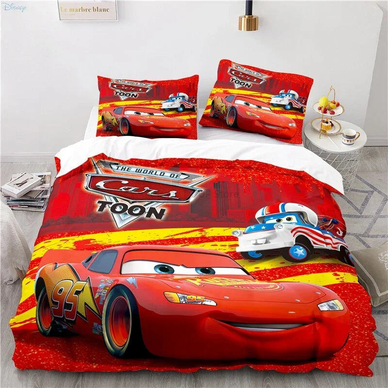 Cars Lightning McQueen  3D Children's Bedding Set 3-piece Set 1 Quilt Cover 100% Polyester Home Decor Cartoon