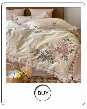 1000TC Egyptian Cotton Bedding Set, Vintage Oil Painting Style, Plant Flowers Pattern, Soft, Duvet Cover, Bed Sheet, Pillowcases