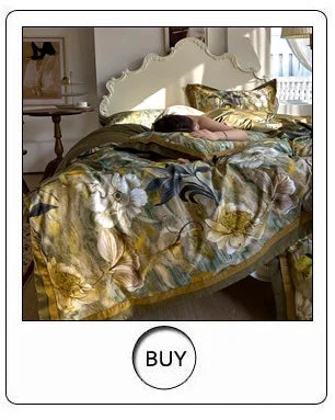 1000TC Egyptian Cotton Bedding Set, Vintage Oil Painting Style, Plant Flowers Pattern, Soft, Duvet Cover, Bed Sheet, Pillowcases